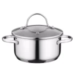 BergHOFF Essentials Comfort 1.7 qt. Round Stainless Steel Casserole Dish with Glass Lid thumbnail 1