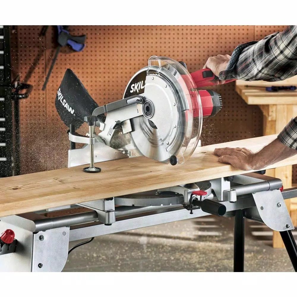 Skil 12 in. 15 Amp Corded Compound Miter Saw with Laser Guide and Quick-Mount System