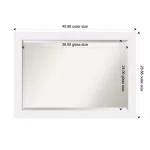 Amanti Art Corvino 41 in. W x 29 in. H Rectangular Beveled Edge Bathroom Vanity Mirror, Satin White thumbnail 6