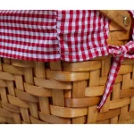 Vintiquewise Small Rectangular Wooden Decorative Basket with Removable Gingham Lining thumbnail 3