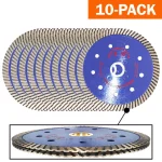 GRIP TIGHT TOOLS 4.5 in. Professional Turbo Sandwich Diamond Saw Blade for Granite, Marble, Concrete & Masonry (10-Pack) thumbnail 1