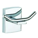 No Drilling Required Klaam Double Robe Hook in Chrome - No-Drill Mounting System thumbnail 1