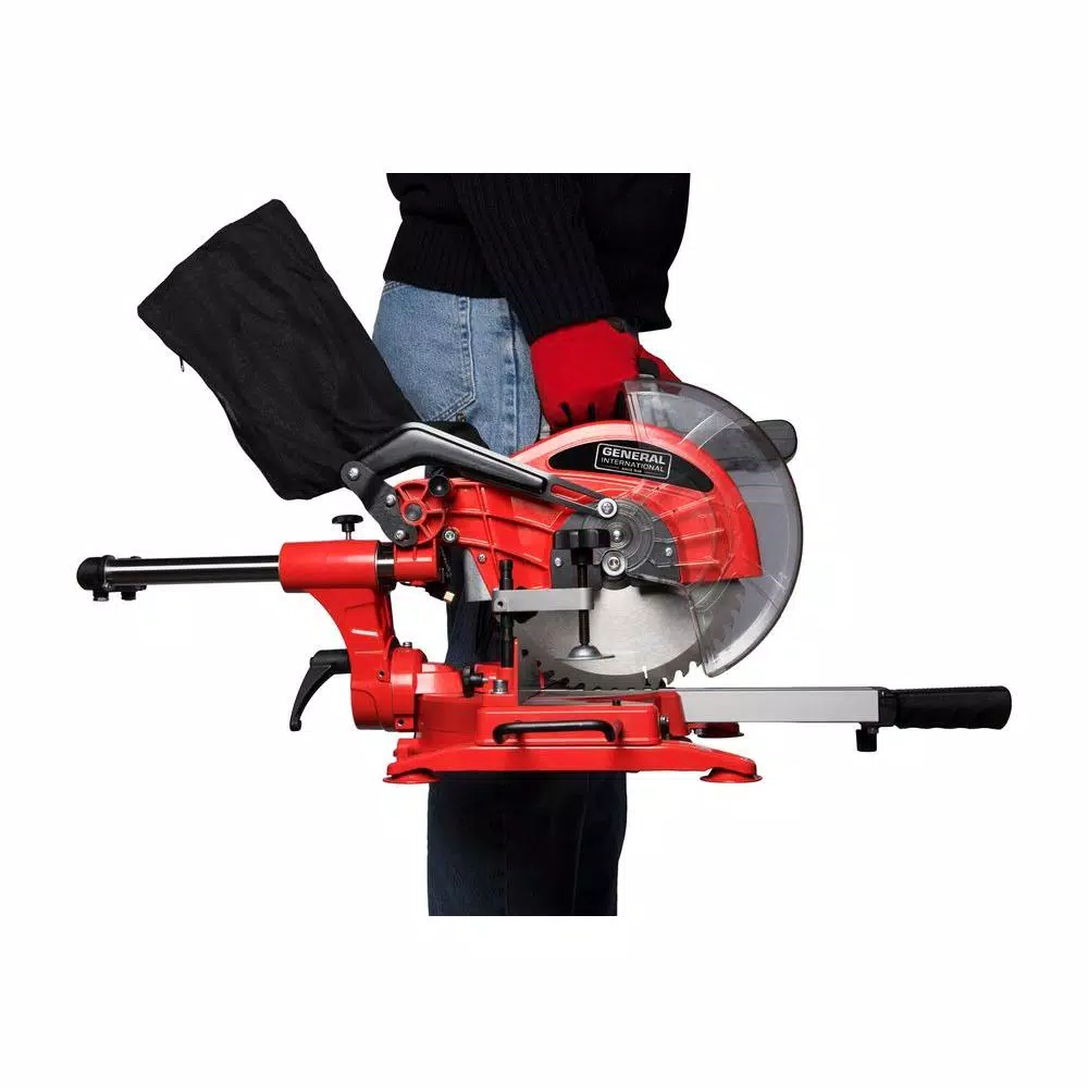 General International 10 in. 15 Amp Sliding Compound Miter Saw with Heavy-Duty Miter Saw Stand Bundle