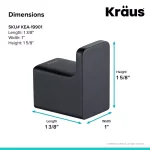 KRAUS Stelios Matte Black Solid Brass Robe and Towel Hook thumbnail 3