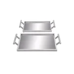 CosmoLiving by Cosmopolitan Modern Reflections Silver Mirrored Decorative Iron Tray Set, Set of 2 thumbnail 2