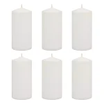 Stonebriar Collection Stone Briar 6 in. White Unscented Paraffin Pillar Candles, Set of 6 thumbnail 1