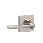 Schlage Latitude Satin Nickel Privacy Lever with Collins Trim thumbnail 1