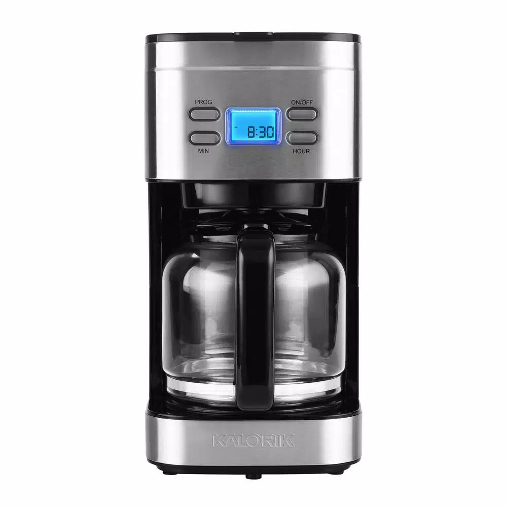 KALORIK 12-Cup Programmable Digital Coffee Maker, Stainless Steel Drip Coffee Machine