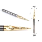 Yonico 4 Flute Tapered Spiral ZRN Coated 1/16 in. Solid Carbide CNC Router Bit thumbnail 2