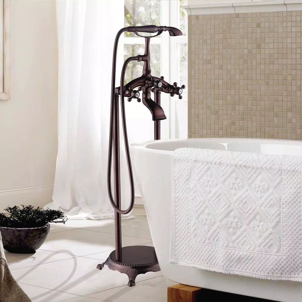 Vanity Art 40 in. Single-Handle Claw Foot Tub Faucet with Hand Shower, Oil Rubbed Bronze