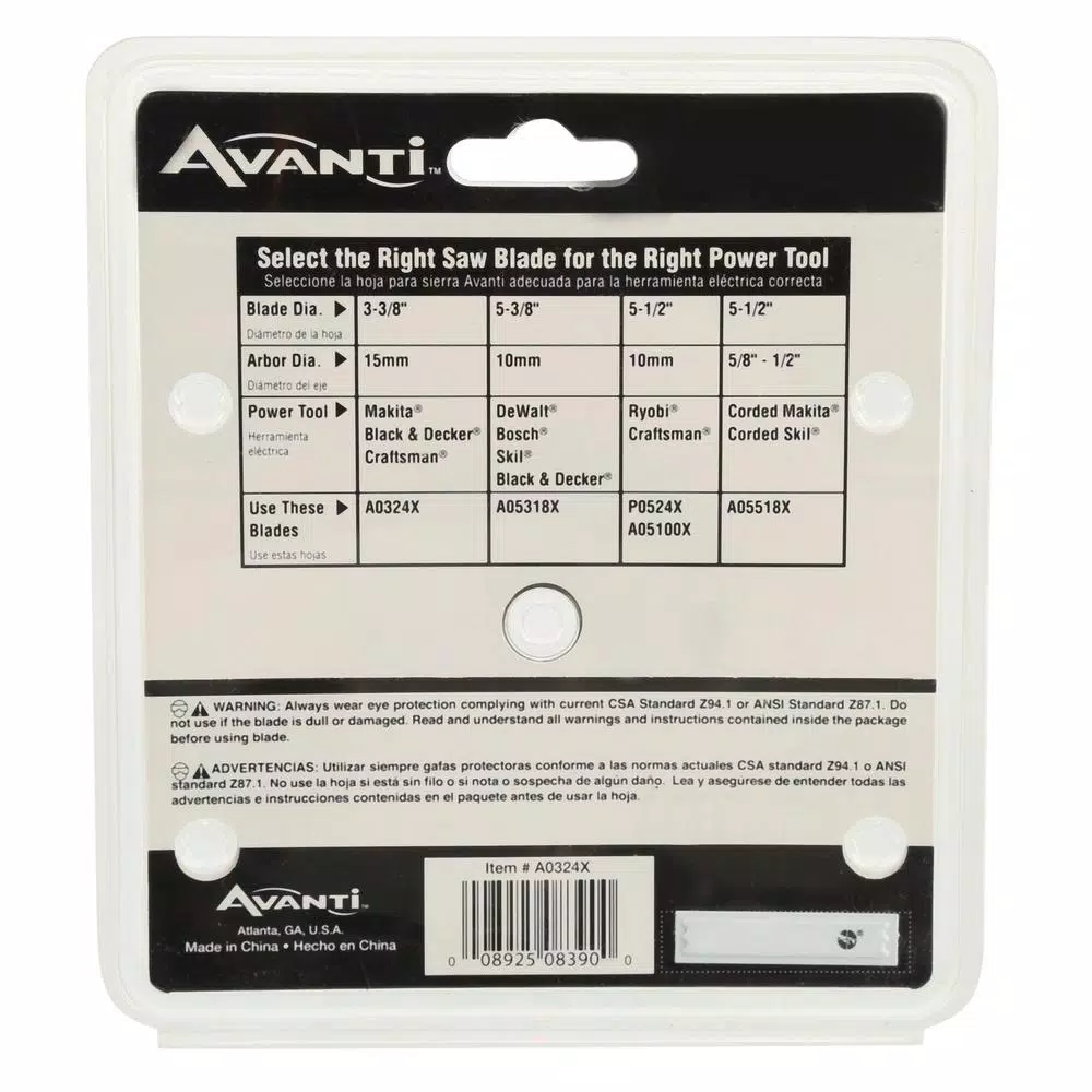 Avanti 3-3/8 in. x 24-Teeth Carbide Reinforced Finish Circular Saw Blade