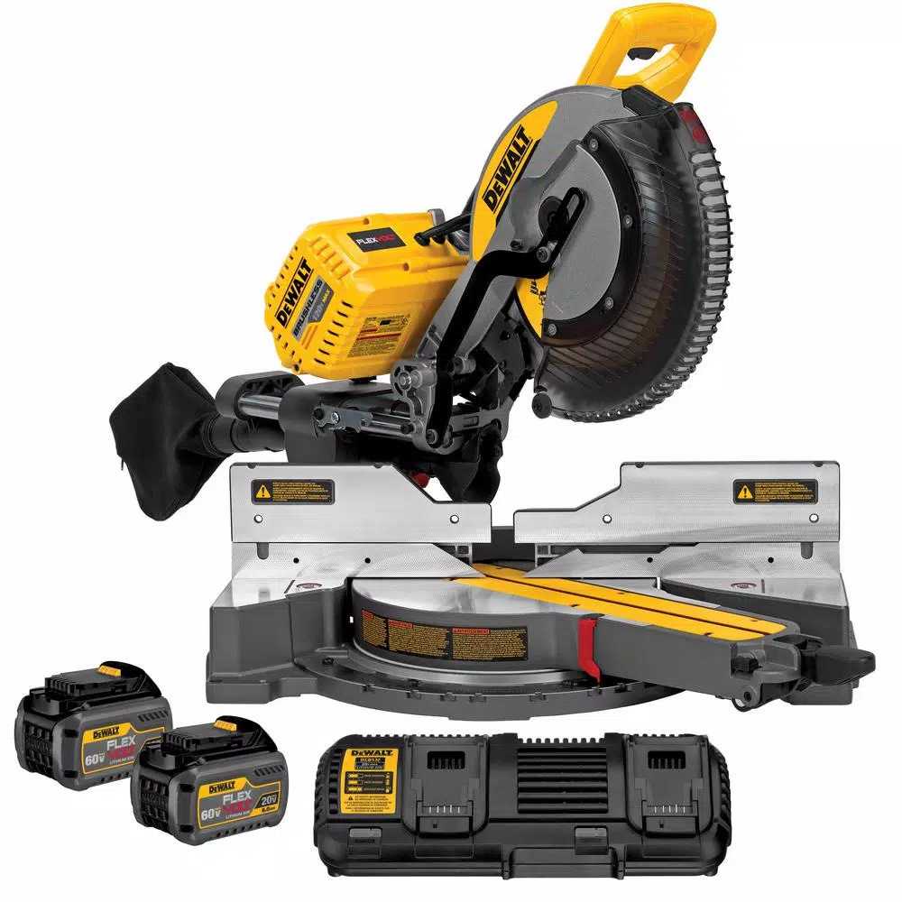 DEWALT 12 in. FLEXVOLT Brushless Sliding Compound Miter Saw Kit with Rolling Stand