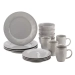 Rachael Ray Cucina 16-Piece Stoneware Dinnerware Set, Sea Salt Gray thumbnail 1