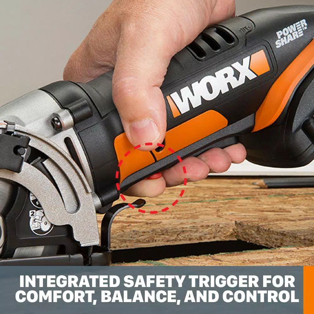 Worx POWER SHARE 20V Cordless 3-3/8 in. Compact Circular Saw Kit
