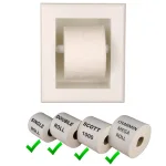 Unbranded Newton Recessed Toilet Paper Holder - Solid Pine Wood - White Enamel thumbnail 2