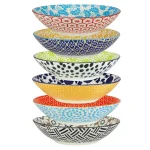 Certified International Chelsea Multicolored Porcelain 9 in. 32 oz. Dinner Bowls, Set of 6 thumbnail 1