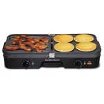 Hamilton Beach 3-in-1 Indoor Grill and Griddle, 180 sq. in. Nonstick Cooking Surface, Black thumbnail 5