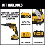 DEWALT 20V MAX XR Brushless Cordless Drywall Screw Gun Kit with (2) 4.0 Ah Batteries thumbnail 2