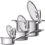 CookCraft by Candace 6-Piece Tri-Ply Stainless Steel Cookware Set with Patented Latch Lids thumbnail 6