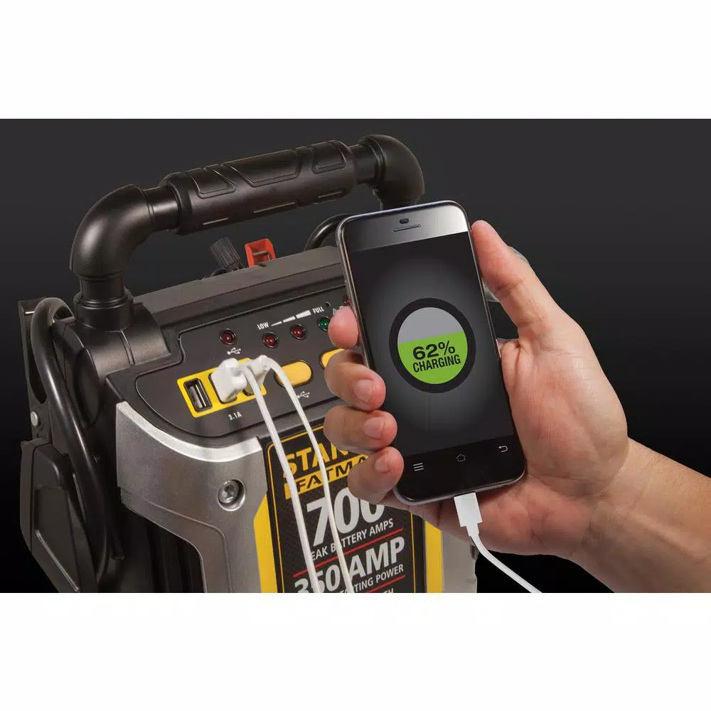 STANLEY FATMAX J7CS 700 Peak Amp Jump Starter and 120 PSI Air Compressor Power Station