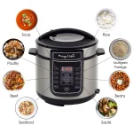 Megachef 6 Qt. Digital Electric Pressure Cooker with 14 Cooking Controls, Black thumbnail 4