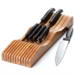 Bambusi Bambsi Bamboo In-Drawer Knife Block Organizer, 15 Slot Wood Knife Storage for Kitchen Drawers thumbnail 1