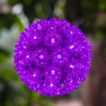 Wintergreen Lighting 6 in. 70-Light Purple LED Decorative Starlight Sphere thumbnail 2