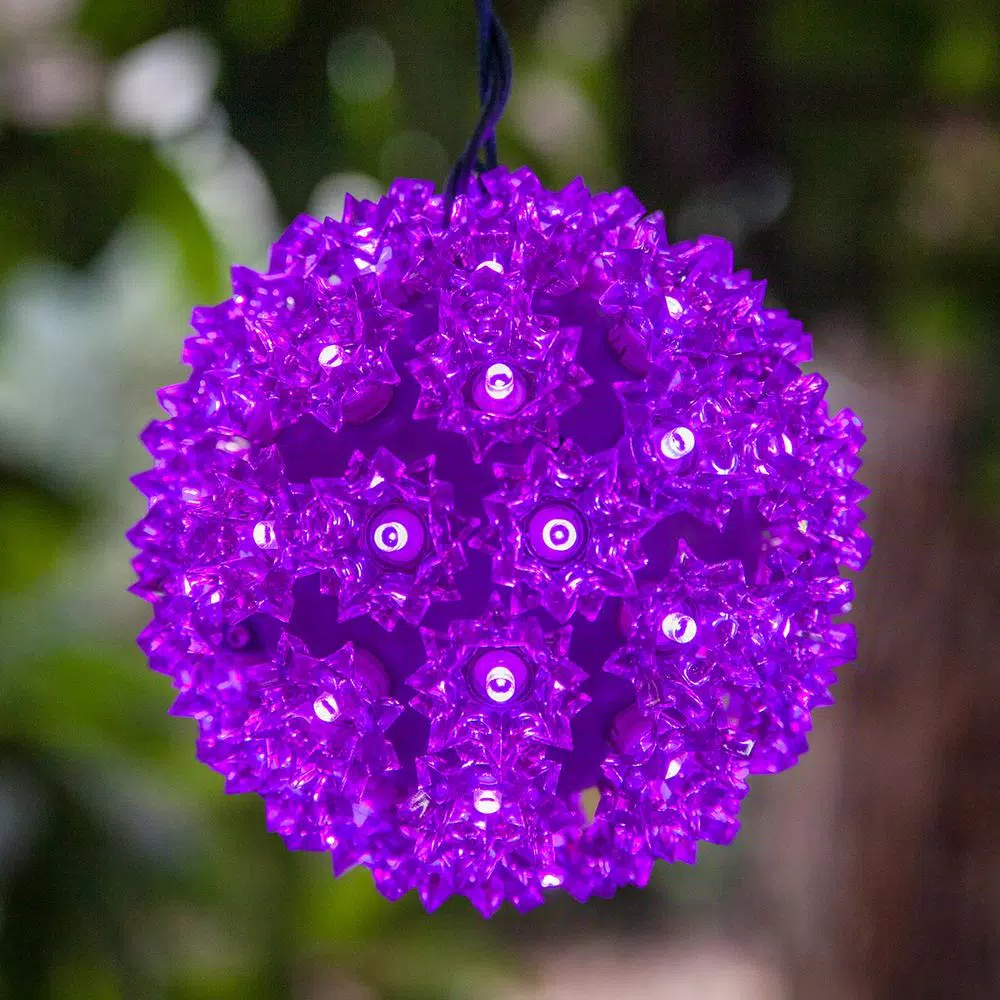 Wintergreen Lighting 6 in. 70-Light Purple LED Decorative Starlight Sphere