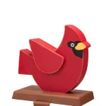 Glitzhome Red Cardinal Wooden and Metal Stocking Holder (2-Pack) thumbnail 3