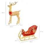 Best Choice Products 48 in. LED Reindeer and Sleigh Christmas Yard Decor Set with Warm White Lights thumbnail 7