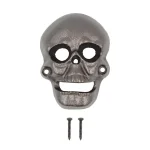 Everbilt Cast Iron Skull Bottle Opener - Black Wall Mounted Beverage Opener thumbnail 1