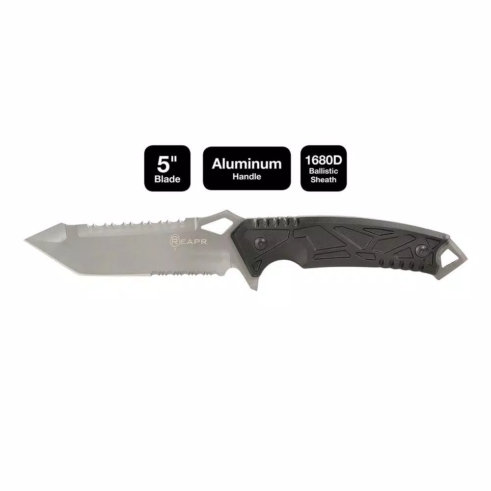 Sheffield REAPR Javelin Fixed Blade Knife with 5 in. Serrated Chisel Tanto Blade
