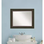 Amanti Art Milano 34.5 in. W x 28.5 in. H Framed Rectangular Bathroom Vanity Mirror, Dark Bronze thumbnail 1