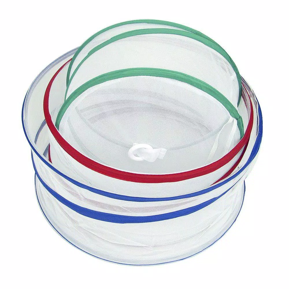 Chef Buddy Pop Up Outdoor Mesh Food Covers, Set of 3 Clear Food Protection Domes