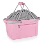 Picnic Time Metro Basket 9 Qt. Pink Collapsible Insulated Picnic Basket & Soft-Side Cooler thumbnail 1