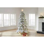 Home Decorators Collection Risch 7.5 ft. White Pine Heavy Flocked Pre-Lit LED Artificial Christmas Tree with 1000 SureBright Warm White Lights thumbnail 2