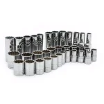 Husky 37-Piece 1/2 in. Drive SAE and Metric Socket Set with Ratchet thumbnail 6