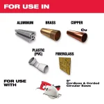 Milwaukee 9 in. 72T Carbide Teeth Aluminum and Metal Cutting Circular Saw Blade thumbnail 2