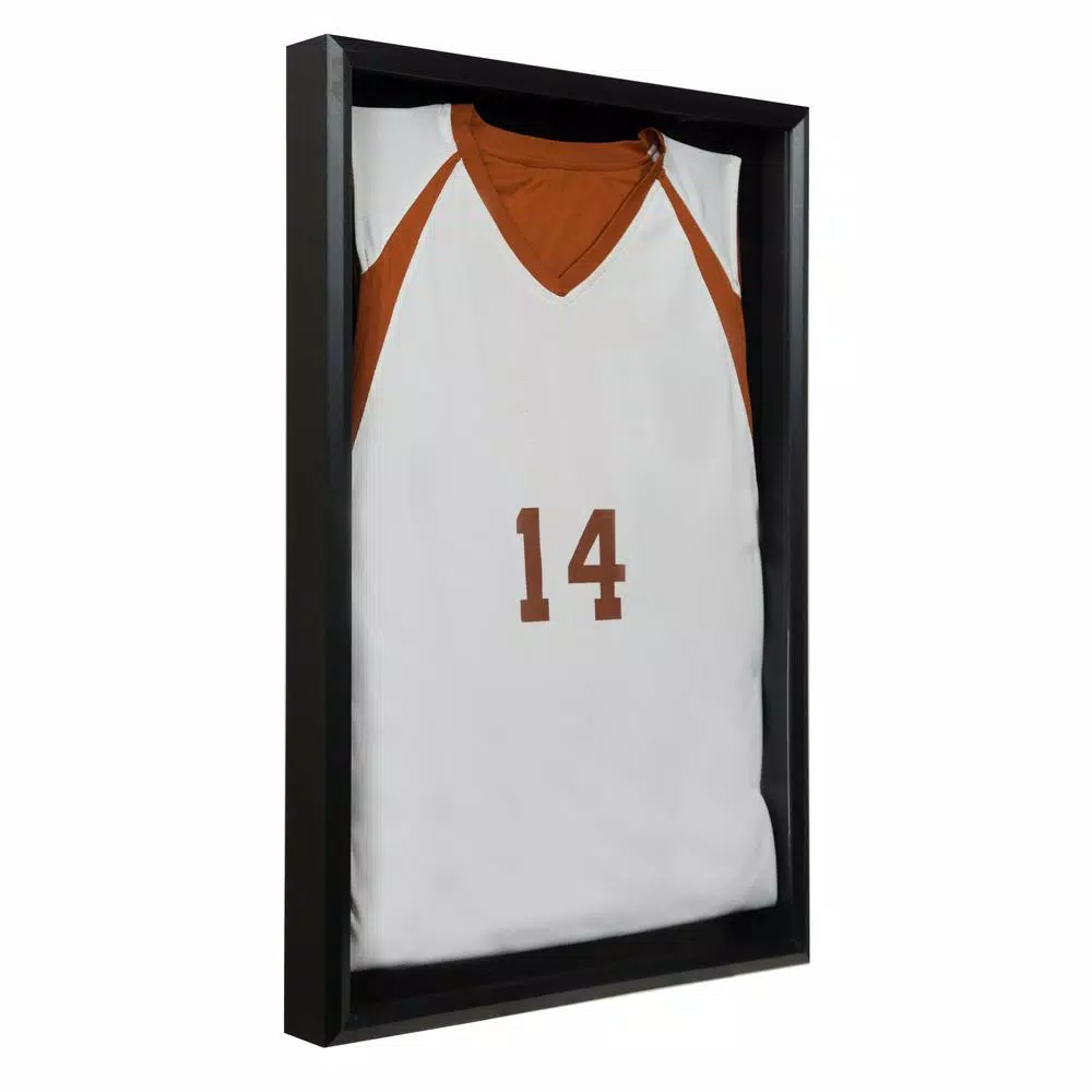 Pinnacle Black Wood Shadow Box Frame, 30 in. x 40 in. Large Floater Frame for Memorabilia