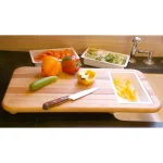 Catskill Craftsmen Hardwood Cut 'n' Catch Over-the-Sink Cutting Board with Removable Trays thumbnail 3
