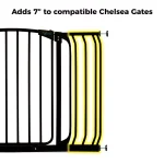 Dreambaby 7 in. Gate Extension for Chelsea Standard Height Child Safety Gates, Black thumbnail 2