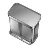 simplehuman 15 Gallon Dual Compartment Stainless Steel Step Trash Can and Recycling Bin thumbnail 2