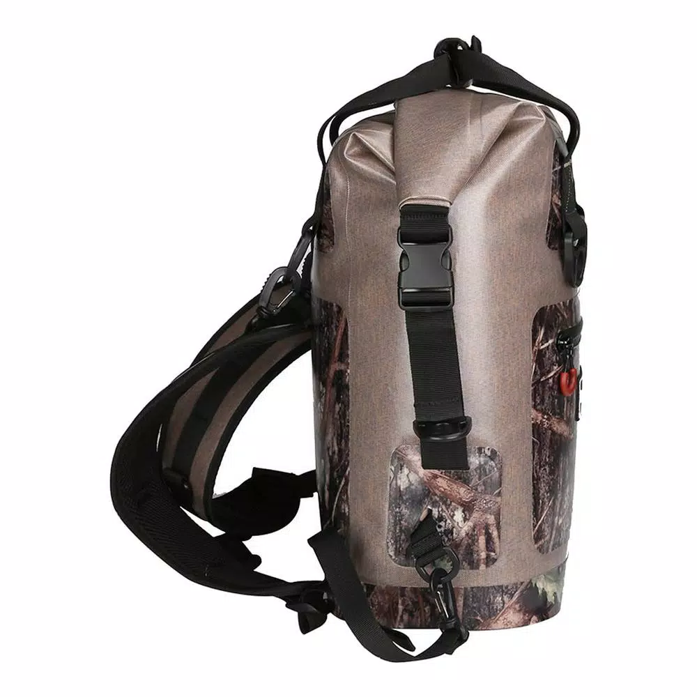 Camp-Zero Premium Soft-Side Backpack Cooler, 17.2 Qt. 20 Can Capacity, Beige and Camo