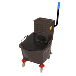 Alpine Industries 36 Qt. Mop Bucket with Side Press Wringer, Brown thumbnail 2