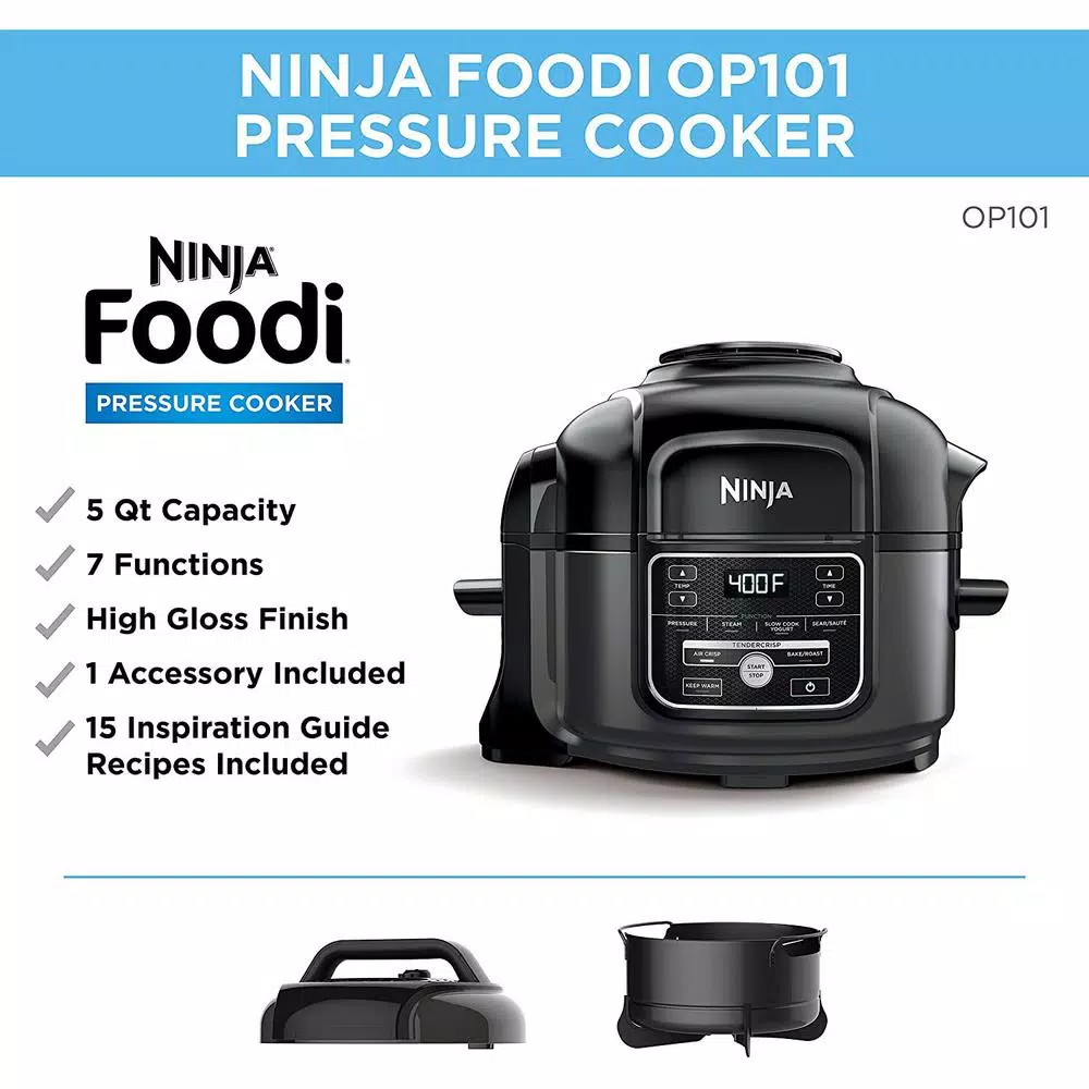 Ninja Foodi 5 qt. Compact Pressure Cooker and Air Fryer with Crisping Lid