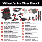 RIDGID 14 Gallon 2-Stage HEPA Commercial Wet/Dry Shop Vacuum, 11.5 Amp thumbnail 2