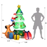Costway 7 ft. Inflatable Christmas Tree with Santa, Puppy, and LED Lights - Outdoor Holiday Decor thumbnail 2