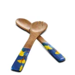 Gibson Elite Philomena 2-Piece Mango Wood Salad Serving Set with Enamel Watercolor Handles thumbnail 1