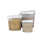 Home Basics 3-Piece Plastic Cereal Container Set with Flip-Top Lids thumbnail 3