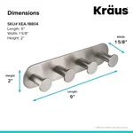 KRAUS Elie 4-Hook Bathroom Robe and Towel Rack, Brushed Nickel thumbnail 2